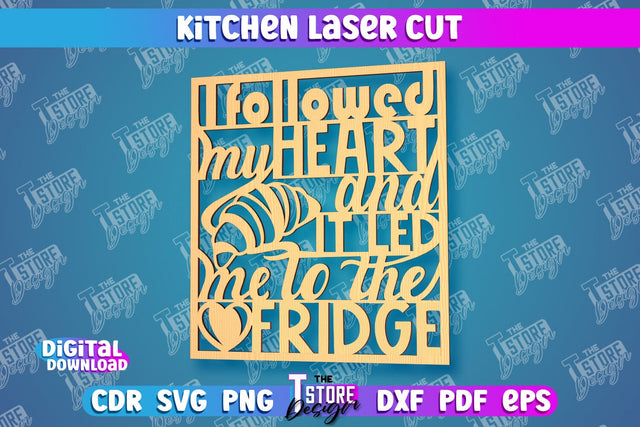 Kitchen Wall Sign | Wall Inscription Template | Kitchen Décor | CNC File SVG The T Store Design 