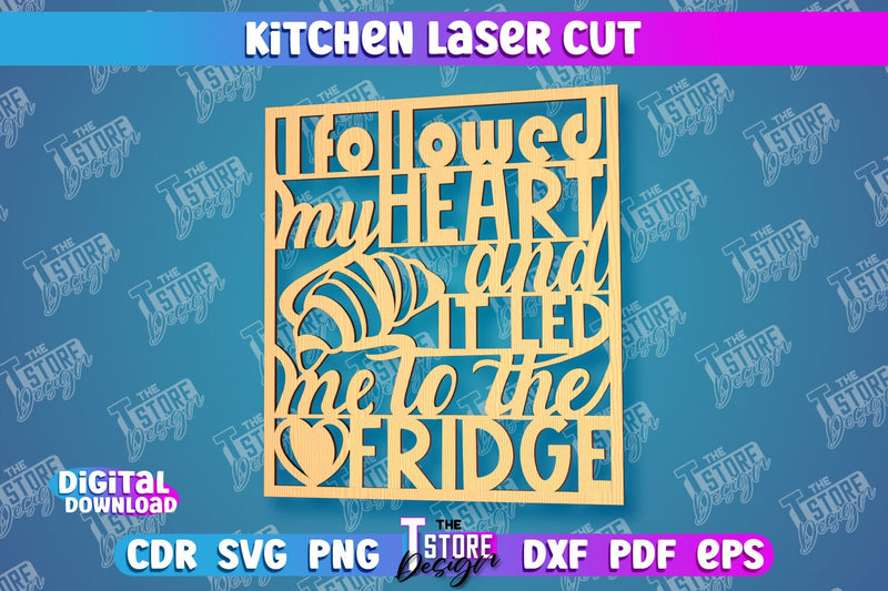 Kitchen Wall Sign | Wall Inscription Template | Kitchen Décor | CNC File SVG The T Store Design 