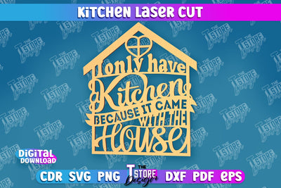 Kitchen Wall Sign | Wall Inscription Template | Kitchen Décor | CNC File SVG The T Store Design 