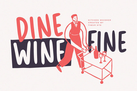 Kitchen Whisker - Playful Handwritten Display Font Font Timur type 