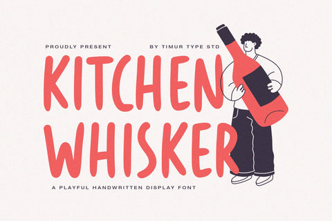 Kitchen Whisker - Playful Handwritten Display Font Font Timur type 