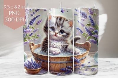 Kitten Bath Tumbler Wrap Sublimation BijouBay 
