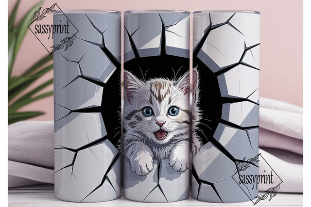 Kitten Break-Out Tumbler Wrap Sublimation sassyprint 