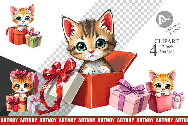 Kitten Clipart Gift Sublimation artnoy 