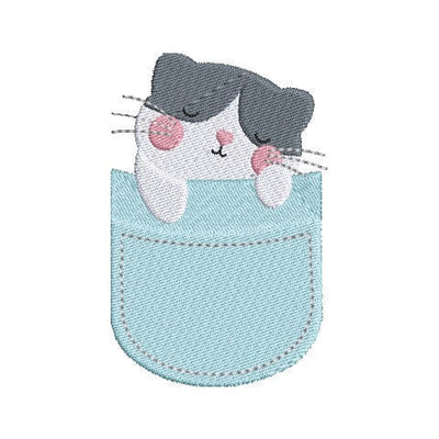 Kitty Cat Pocket Embroidery Design Embroidery/Applique DESIGNS Creatively Embroidery 