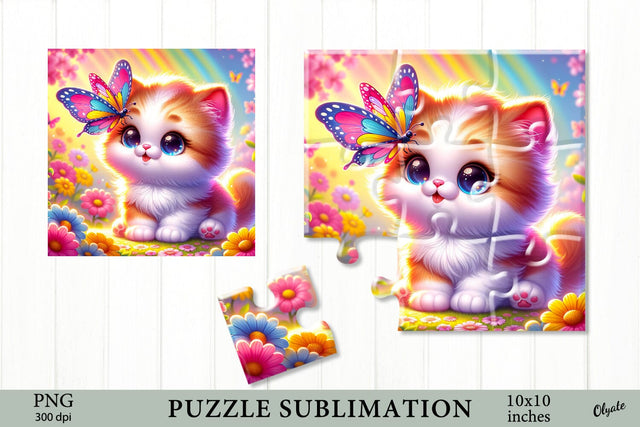 Kitty Puzzle PNG. Kids Puzzle. Sublimation Puzzle PNG Sublimation Olga Terlyanskaya 
