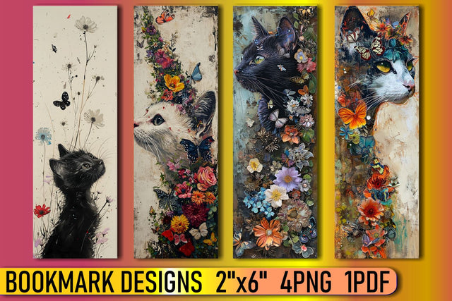 Kitty-Themed Sublimation Bookmark Prints Sublimation afrosvg 