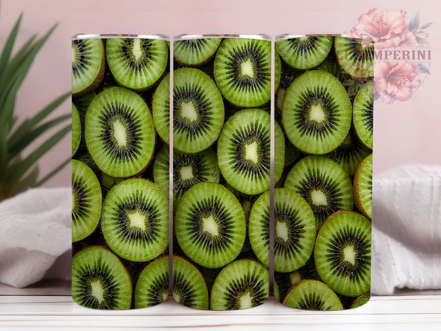 Kiwi Fruit Tropical 20oz Tumbler Wrap, Fruit Tumbler Design, 20oz Sublimation Wrap, Tropical Tumbler, Green Fruit Tumbler, Summer Drinkware, Seamless Kiwi Wrap Sublimation Li Zamperini 