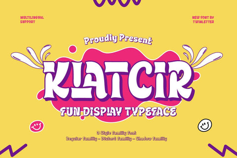 Klatcir - Playful Display Font Font twinletter 
