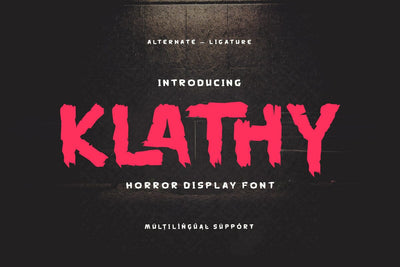 Klathy - Horror Display Font Font twinletter 