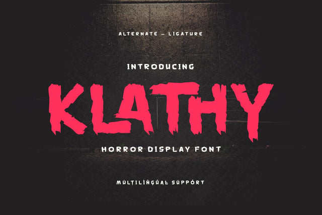 Klathy - Horror Display Font Font twinletter 
