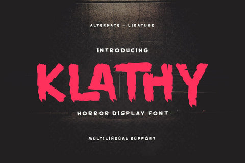 Klathy - Horror Display Font Font twinletter 
