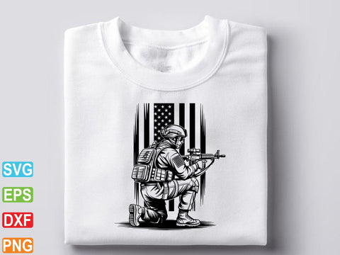Kneeling Soldier SVG, Veteran, Army SVG artprintfile 