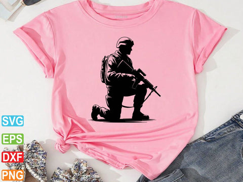 Kneeling Soldier SVG, Veteran, Army SVG artprintfile 