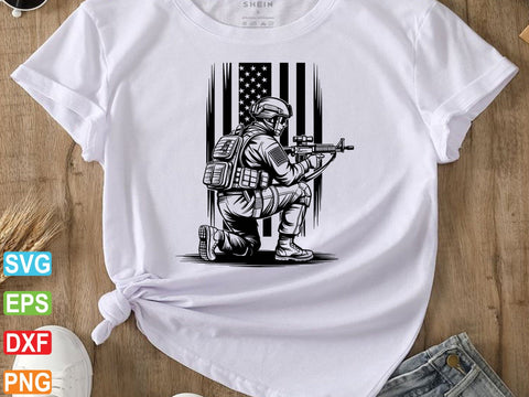 Kneeling Soldier SVG, Veteran, Army SVG artprintfile 
