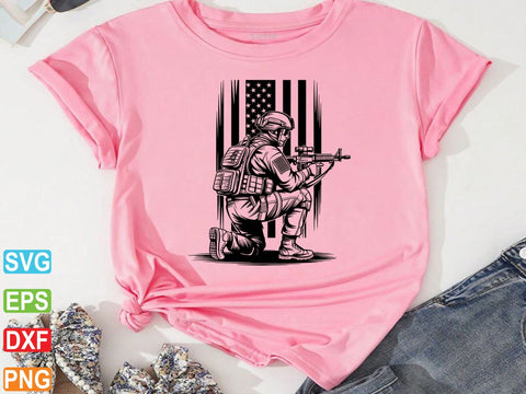 Kneeling Soldier SVG, Veteran, Army SVG artprintfile 