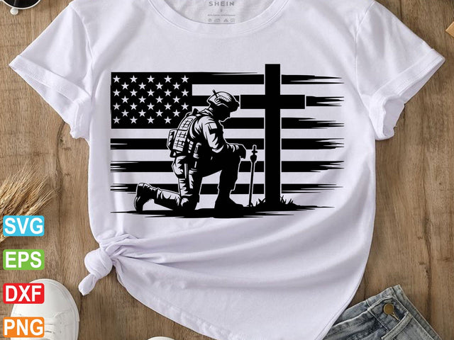 Kneeling Soldier SVG, Veteran, Army SVG artprintfile 