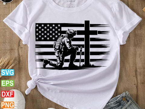 Kneeling Soldier SVG, Veteran, Army SVG artprintfile 