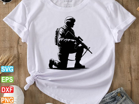 Kneeling Soldier SVG, Veteran, Army SVG artprintfile 