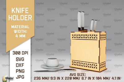 Knife Holder Laser Cut. Kitchen Knife Stand SVG SVG Evgenyia Guschina 