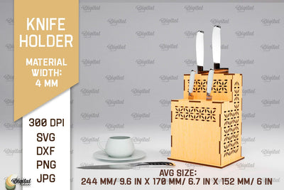 Knife Holder Laser Cut. Kitchen Knife Stand SVG SVG Evgenyia Guschina 