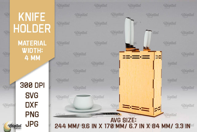 Knife Holder Laser Cut. Kitchen Knife Stand SVG SVG Evgenyia Guschina 