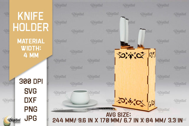 Knife Holder Laser Cut. Kitchen Knife Stand SVG SVG Evgenyia Guschina 