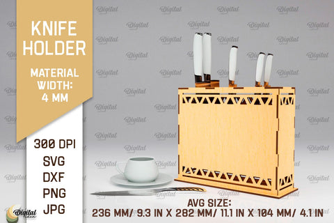 Knife Holders Laser Cut Bundle. Kitchen Knife Stands SVG SVG Evgenyia Guschina 