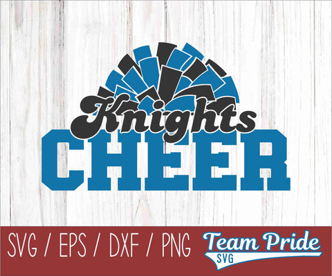 Knights Cheer Pom Pom SVG Digital Download Printable - SVG, EPS, DXF, PNG SVG Team Pride SVG 