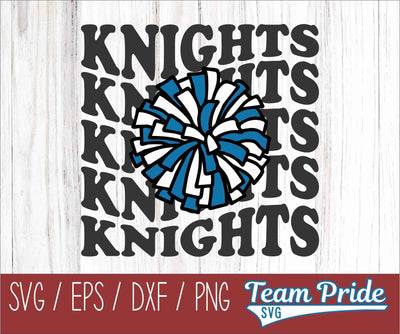 Knights Cheer Vintage Wave SVG Digital Download Printable - SVG, EPS, DXF, PNG SVG Team Pride SVG 