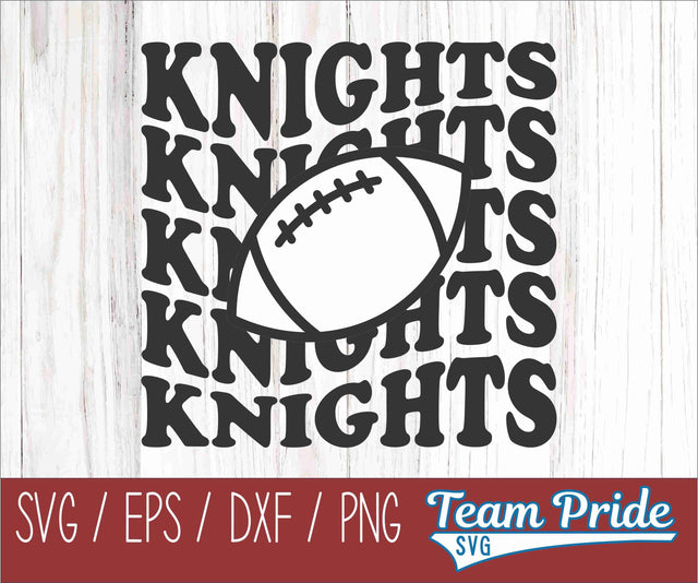 Knights Football Retro Wave SVG Digital Download Printable - SVG, EPS, DXF, PNG SVG Team Pride SVG 