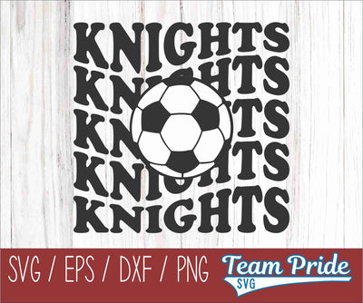 Knights Soccer Retro Wave SVG Digital Download Printable - SVG, EPS, DXF, PNG SVG Team Pride SVG 