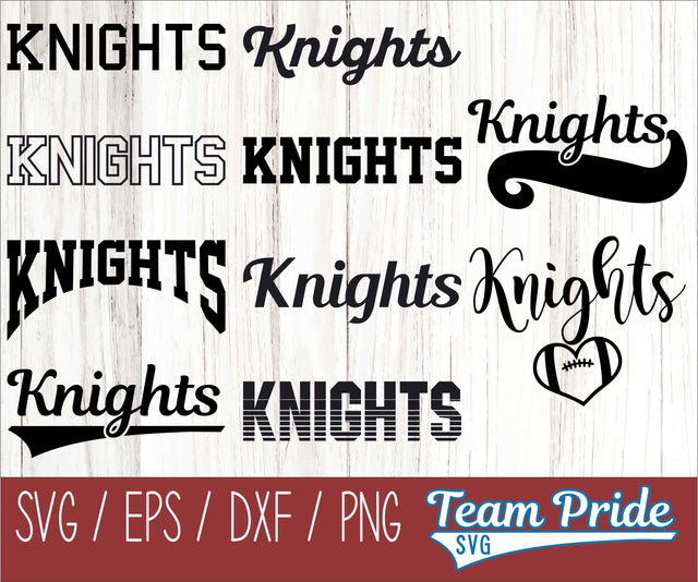 Knights SVG Bundle Digital Download Printable - SVG, EPS, DXF, PNG SVG Team Pride SVG 