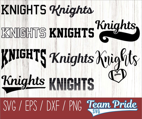 Knights SVG Bundle Digital Download Printable - SVG, EPS, DXF, PNG SVG Team Pride SVG 