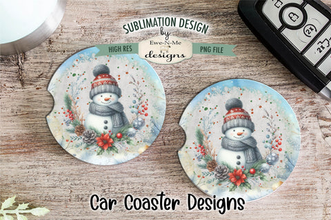 Knit Hat Snowman Blue Wind Spinner Sublimation Design Sublimation Ewe-N-Me Designs 