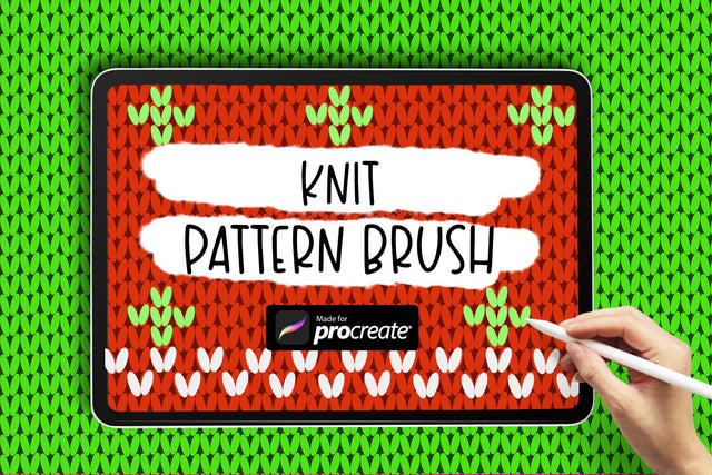 Knit Pattern Brush | Ugly Sweater Procreate Brush Sublimation Cute files 