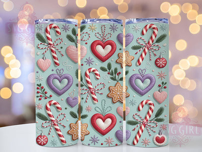 Knitted Christmas Candy Tumbler, Knitted Wrap, Latch Yarn, Holiday Tumbler, Festive Pattern, 20oz Tumbler, Sublimation Print Sublimation SvggirlplusArt 