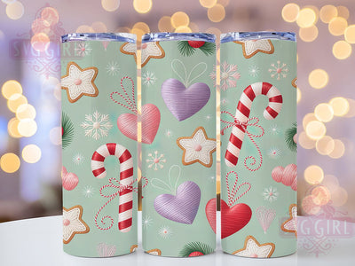 Knitted Christmas Candy Tumbler, Knitted Wrap, Latch Yarn, Holiday Tumbler, Festive Pattern, 20oz Tumbler, Sublimation Print Sublimation SvggirlplusArt 
