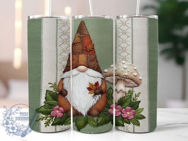 Knitted Christmas Gnome Tumbler, Retro Christmas Knitted, Holiday Gnome Design, Cozy Knit Pattern, Cute Christmas Gnome, 20oz Tumbler, Sublimation Design Sublimation ToriDesigns 