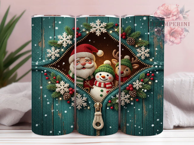 Knitted Christmas Trio 20oz Tumbler, Knitted Christmas, Christmas Trio, Knitted Trio, Knitted Tumbler, Christmas Tumbler, Knitted Trio PNG, Trio Tumbler Wrap Sublimation Li Zamperini 