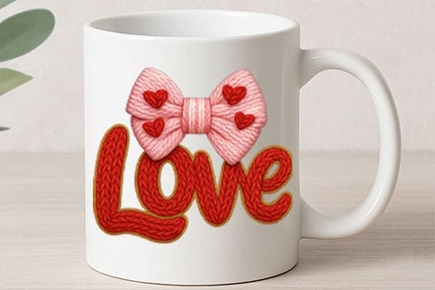 Knitted Love Bow Valentine PNG SVG BillahCrafts 