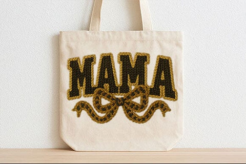 Knitted Mama Bow Sublimation PNG SVG BillahCrafts 