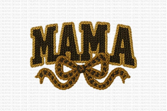 Knitted Mama Bow Sublimation PNG SVG BillahCrafts 