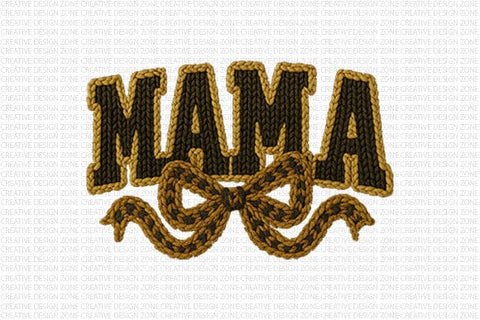Knitted Mama Bow Sublimation PNG SVG BillahCrafts 