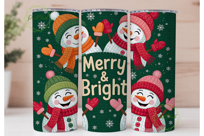 Knitted Snowman Christmas Tumbler Wrap Sublimation PixelChick 