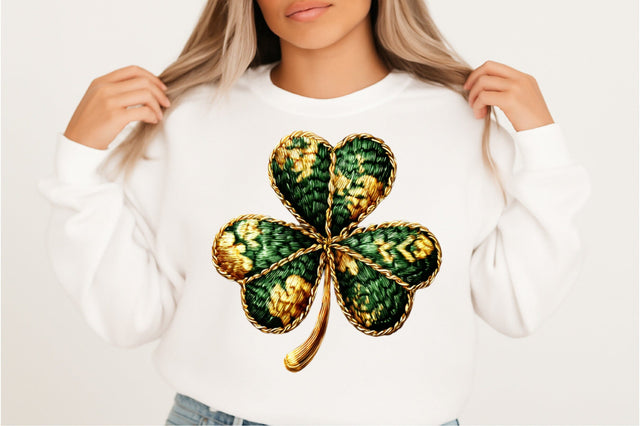 Knitted Yarn Crochet Four Leaf Clover Sublimation SVGArt 