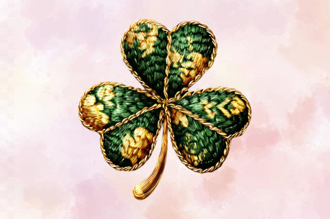 Knitted Yarn Crochet Four Leaf Clover Sublimation SVGArt 