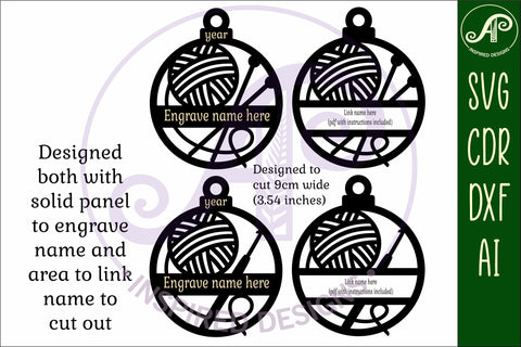Knitting and crochet Christmas Ornament SVG SVG APInspireddesigns 