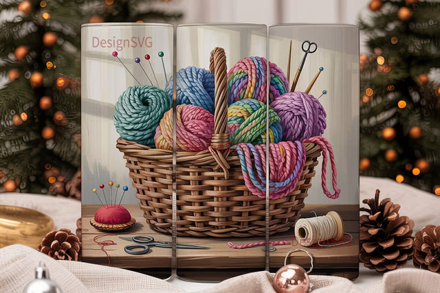Knitting and Sewing Tumbler Wrap Sublimation DesignSVG 
