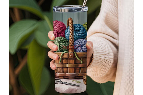 Knitting and Sewing Tumbler Wrap Sublimation DesignSVG 